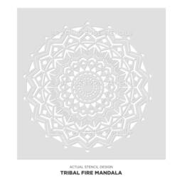Tribal Fire Mandala Stencil For Walls - Mandala Wall Stencil Large Wall For Painting Better Than Decals - thumbnail 3