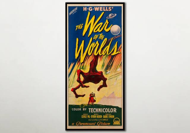 "Large Wood Wall Art ""The War Of The Worlds" - image 1