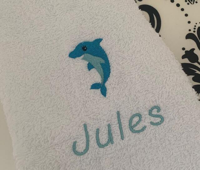 Dolphin - Bubble Baby Blanket Embroidered Personalised 95cm X 75cm - image 1