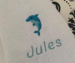 Dolphin - Bubble Baby Blanket Embroidered Personalised 95cm X 75cm - thumbnail 1