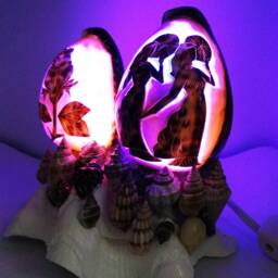 Bedroom Night Light, Seashell Natural Shell, Light Lamp, Home Ocean Nursery Art - thumbnail 2