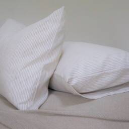 striped & Checked Linen Bedding Set Handmade Flax Duvet Cover - thumbnail 3