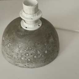 Handmade Pebble-Inspired Table Lamp With Sandpiper Lampshade - Coastal Nature Rustic Shelf Lighting - thumbnail 2