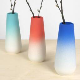Handmade Porcelain Flowerpot, Rotating Modern Planter, Matte Glaze - thumbnail 3
