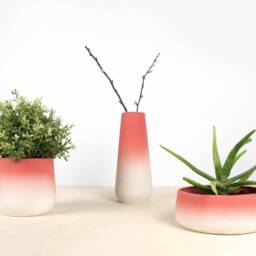 Handmade Porcelain Flowerpot, Rotating Modern Planter, Matte Glaze - thumbnail 2