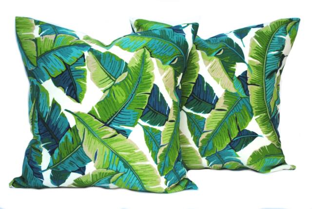 2 Palm Pillow Covers, Cushion, Decorative Throw Pillow, Tree Accent Outdoor Case - image 1