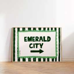 Emerald City Sign Art Print Poster, Movie Theatre London West End Broadway Modern Kitchen Bedroom Decor, Wizard Bar Cart - thumbnail 3