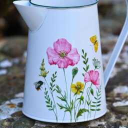 Floral Jug Metal Vase - Outdoor Garden Planter Flower Pot Trough Churn Home Decor - thumbnail 3