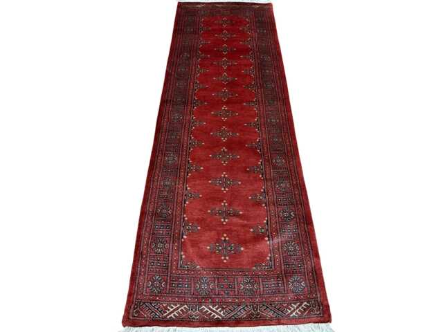 2.6x8 Rust 3 Ply Handmade Bokhara Runner Rug - Hallway Stairs Carpet, Extra Thick Pile - image 1