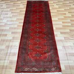 2.6x8 Rust 3 Ply Handmade Bokhara Runner Rug - Hallway Stairs Carpet, Extra Thick Pile - thumbnail 3