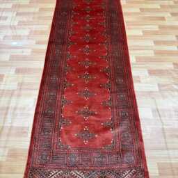 2.6x8 Rust 3 Ply Handmade Bokhara Runner Rug - Hallway Stairs Carpet, Extra Thick Pile - thumbnail 2