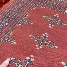 2.6x8 Rust 3 Ply Handmade Bokhara Runner Rug - Hallway Stairs Carpet, Extra Thick Pile - thumbnail 4