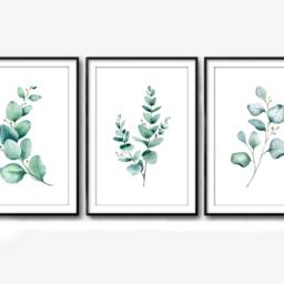 Eucalyptus Watercolor Prints Greenery Botanical Wall Art - thumbnail 2