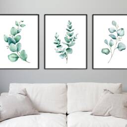 Eucalyptus Watercolor Prints Greenery Botanical Wall Art - thumbnail 3