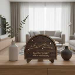 Custom Star Constellation Wooden Sign Together Is Right Where We Belong Gift For Her Him Anniversary Wedding Decor Celestial Wall Art - thumbnail 2