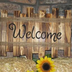 Rustic Welcome Sign, Rustic Home Decor, Wall Art, Burnt Burned Charred Wood, Country Home, Farmhouse, Rural - thumbnail 2