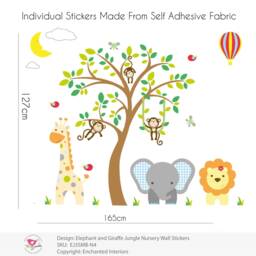 Jungle Animal Nursery Wall Decals Safari Tree, Lion, Giraffe & Monkeys - thumbnail 2