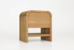 Pair Of Nightstands, Set Wood Bedside Tables, Side Table, End Table With Drawer & Shelf Solid Oak Sofa Custom Handmade Furniture