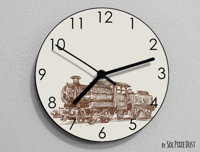 Train Wall Clock - Kids Nursery Room, Teens Baby Room - image 1