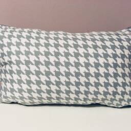 Reduced - Monochrome Houndstooth Nursery Set The Perfect New Baby Gift Grey & White Blanket, Cushion & Bib - thumbnail 3
