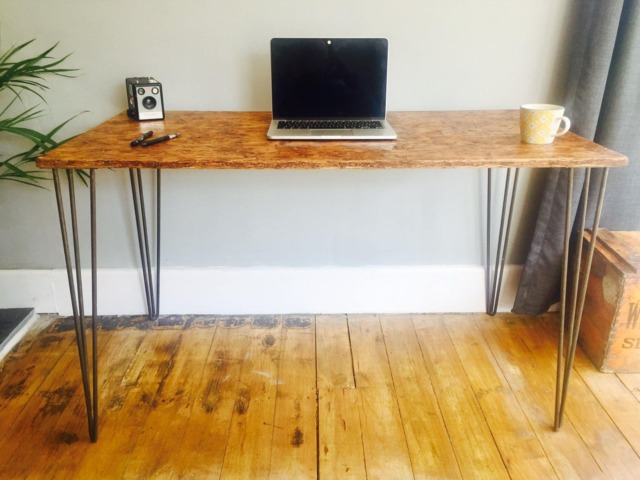 Osb Industrial Desk With Steel Hairpin Legs - image 1
