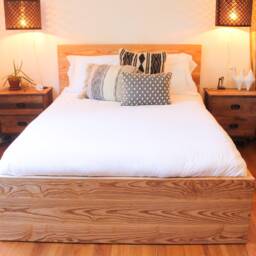 Modern Solid Wood Bed Frame, Customizable Bed, Handmade Head Board - thumbnail 2