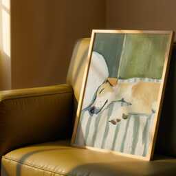 Whippet Wall Art Print - Peaceful Poster, Elegant Dog Decor, Calm Pet Gift For Home, Neutral Artwork - thumbnail 2