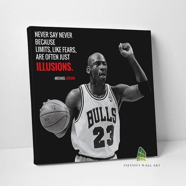 Michael Jordan Inspirational Quote Canvas Art Wall Print Picture Sports Basketball Framed Home Decor -E248 - image 1