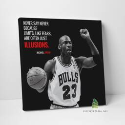 Michael Jordan Inspirational Quote Canvas Art Wall Print Picture Sports Basketball Framed Home Decor -E248 - thumbnail 1