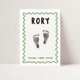 Personalised Nursery Decor Handprint Kit New Baby Gift Birth Details Footprint Personalised Keepsake Colourful - thumbnail 2