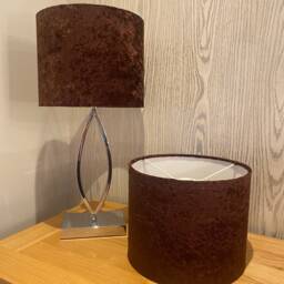 Handmade Lampshade in A Beautiful Brown Colour Velvet Fabric, Various Sizes Available, Ceiling Or Table/Floor Lamp Options - thumbnail 3