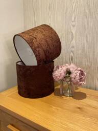 Handmade Lampshade in A Beautiful Brown Colour Velvet Fabric, Various Sizes Available, Ceiling Or Table/Floor Lamp Options - thumbnail 1