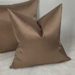 Bronze Satin Cushion Cover, Elegant Sheen, Modern Accent Pillow