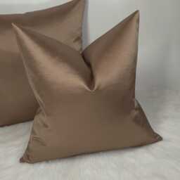 Bronze Satin Cushion Cover, Elegant Sheen, Modern Accent Pillow - thumbnail 3