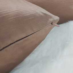 Bronze Satin Cushion Cover, Elegant Sheen, Modern Accent Pillow - thumbnail 4