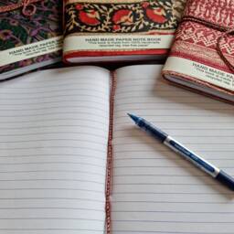 Set Of 3 Recycled Paper Cotton Silk Handmade Notebook Journal A5 - Eco-Friendly Christmas Gift Idea- Dream Manifestation Recorder - thumbnail 2