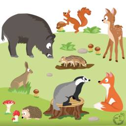"Wall Sticker ""Forest Animals Set L I." - thumbnail 1