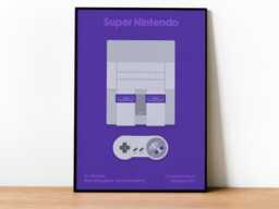 Super Nintendo Entertainment System - Snes Print - Wall Art, Gaming, Gamer, For Him, Her, Gift, Video Games, Unofficial, Unframed - thumbnail 1