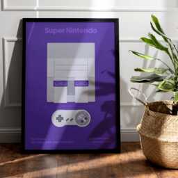 Super Nintendo Entertainment System - Snes Print - Wall Art, Gaming, Gamer, For Him, Her, Gift, Video Games, Unofficial, Unframed - thumbnail 3