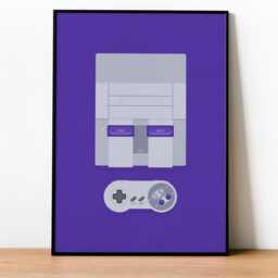 Super Nintendo Entertainment System - Snes Print - Wall Art, Gaming, Gamer, For Him, Her, Gift, Video Games, Unofficial, Unframed - thumbnail 2