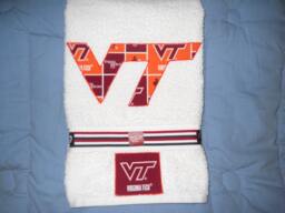 Virginia Tech Hokies Hand Towel Bathroom, Kitchen, Bar, Grill, Grad Gift - thumbnail 1
