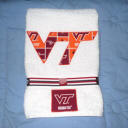 Virginia Tech Hokies Hand Towel Bathroom, Kitchen, Bar, Grill, Grad Gift - thumbnail 2