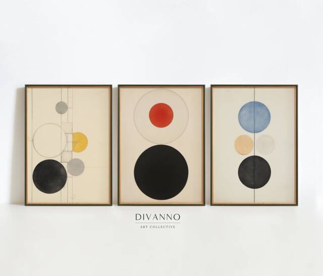 Modern Neutral Abstract Wall Art, Set Of 3 Prints, Printable Geometrical Posters, Minimalist Dots Gallery Wall, Japandi Decor, Art Gift - image 1