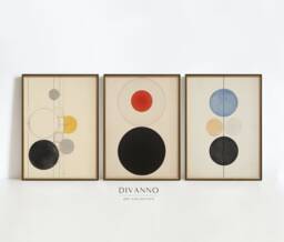 Modern Neutral Abstract Wall Art, Set Of 3 Prints, Printable Geometrical Posters, Minimalist Dots Gallery Wall, Japandi Decor, Art Gift - thumbnail 1