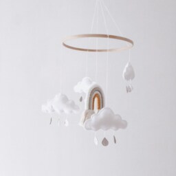 Macrame Rainbow Mobile. Rainbow Nursery Baby Shower Gift - thumbnail 3