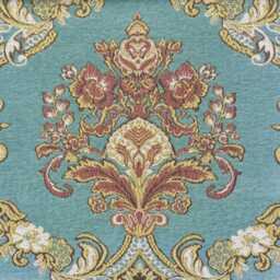 Sage Floral Damask Velvet Classic Flat Roman Shade - Cl1195 - thumbnail 4