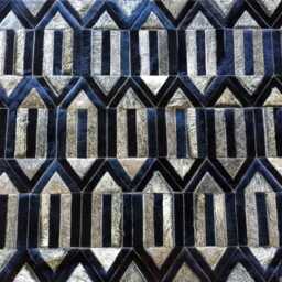 Cowhide Rug Patchwork Black & Grey - Handmade Leather - thumbnail 2