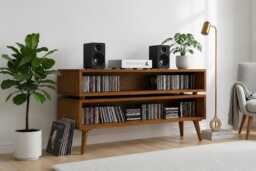 Wooden Cd Storage Unit - Large Hi-Fi Media Cabinet - thumbnail 1