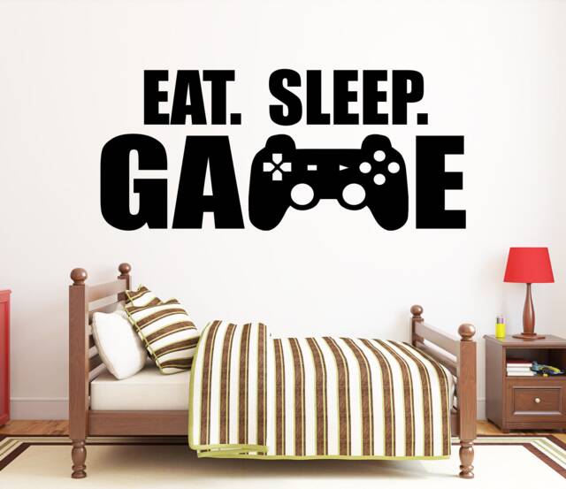 Gamer Wall Decal Eat Sleep Game Vinyl Sticker Vg043 - image 1