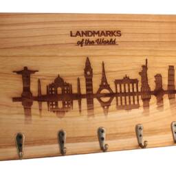 Key Board Landmarks Key Holder Solid Cherry Wood Antique Organizer - thumbnail 2